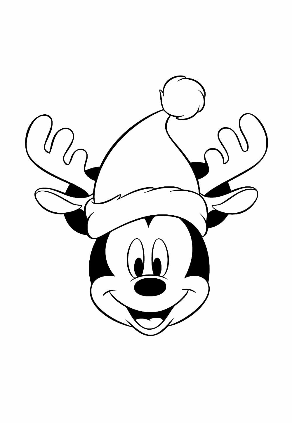 Desenho do Mickey de Natal para pintar