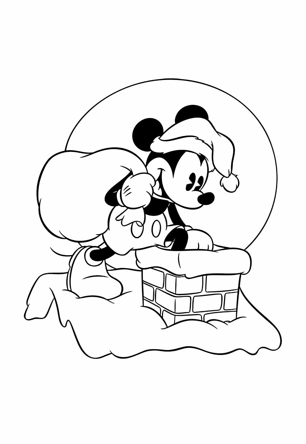 Mickey de Natal para colorir