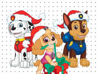 Desenhos de Patrulha Canina de Natal para colorir