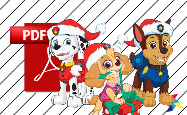 Desenhos de Patrulha Canina de Natal em PDF