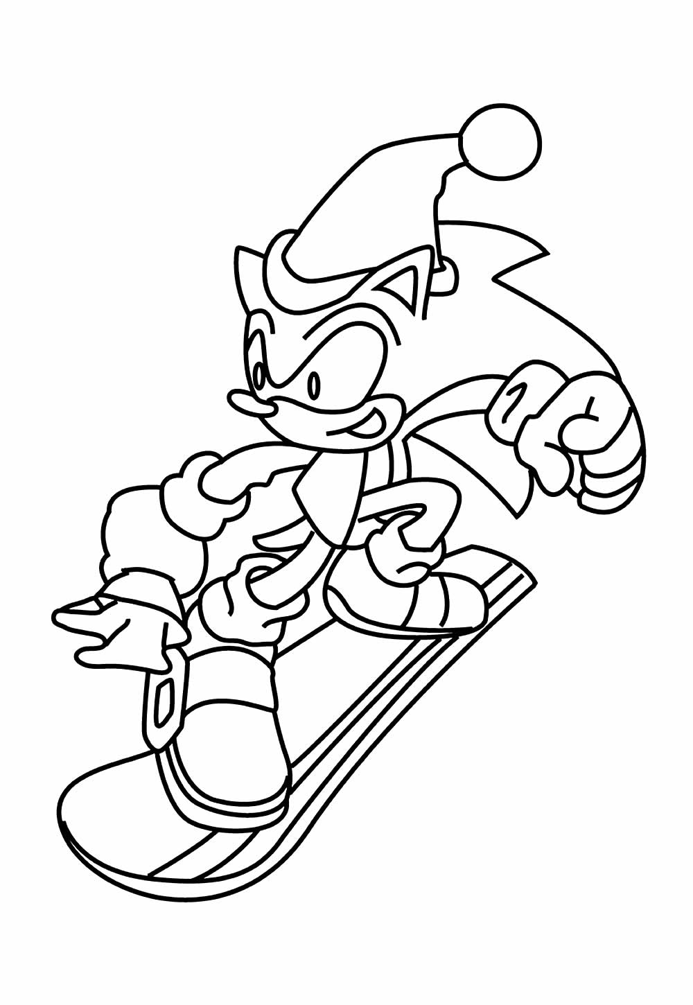 Desenho do Sonic de Natal para colorir