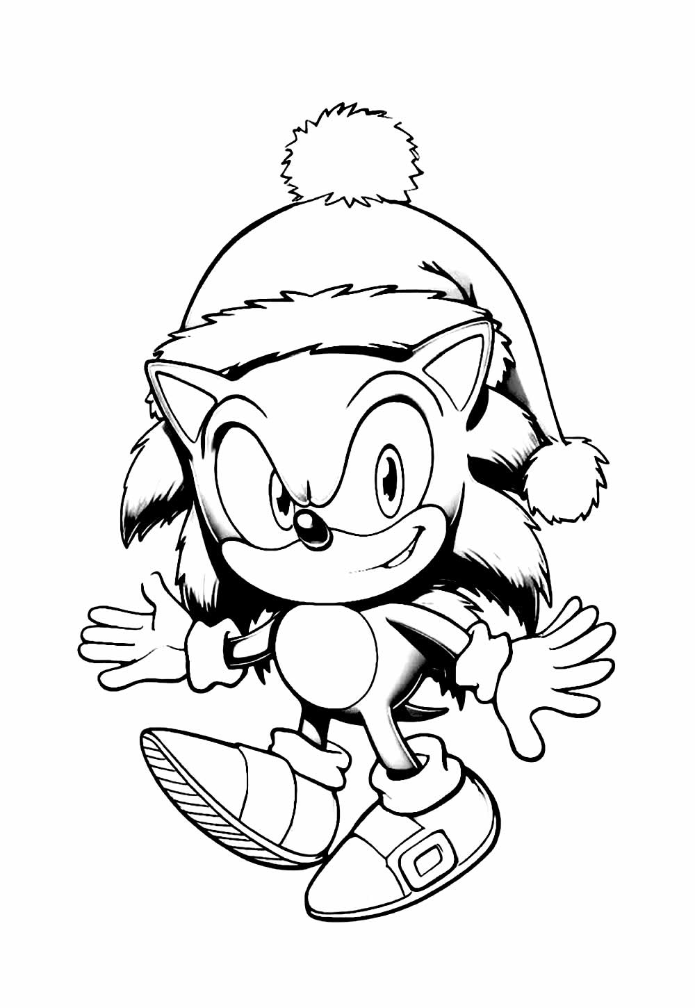 Desenho do Sonic Natal Colorir