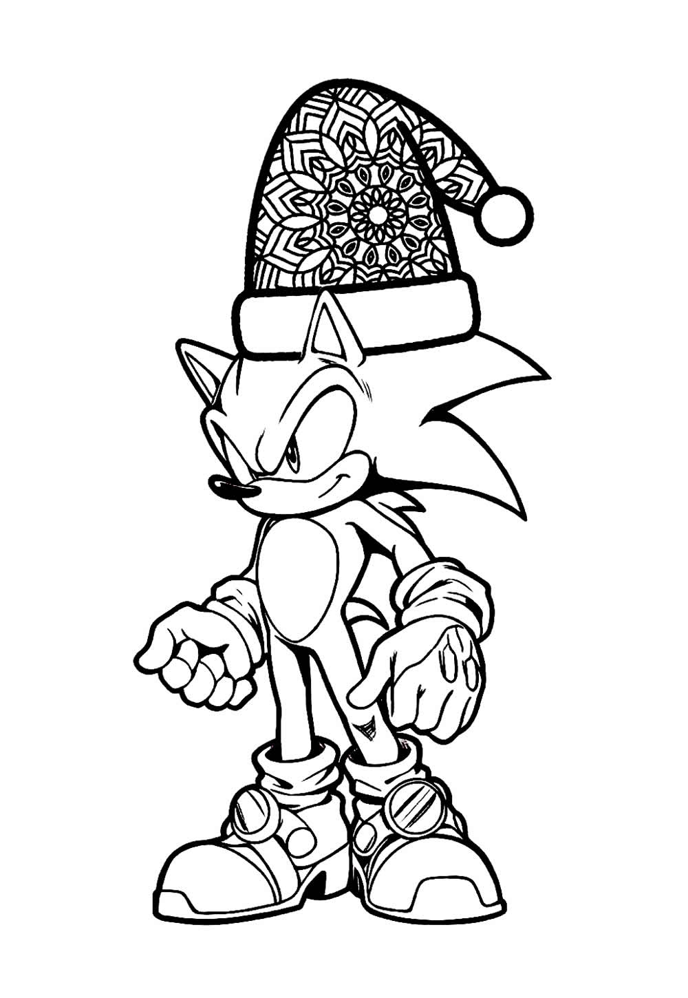 Desenhos de Natal do Sonic para colorir