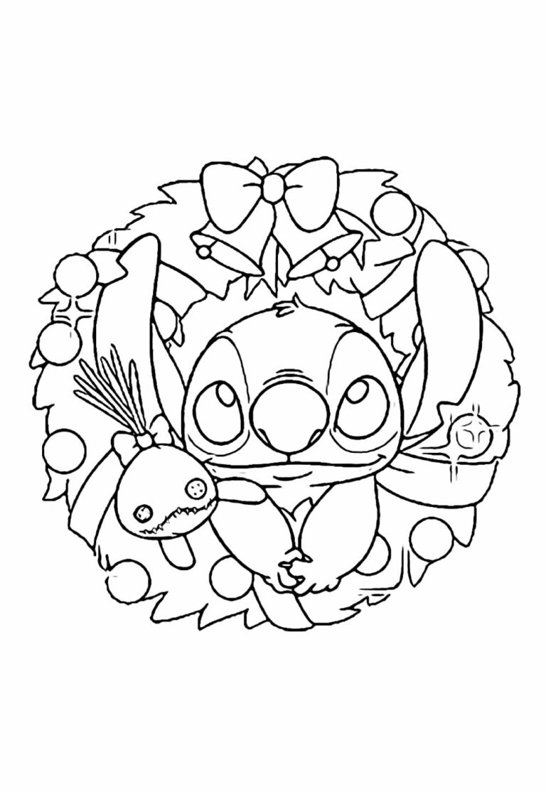 Desenhos de Stitch de Natal para colorir - Bora Colorir
