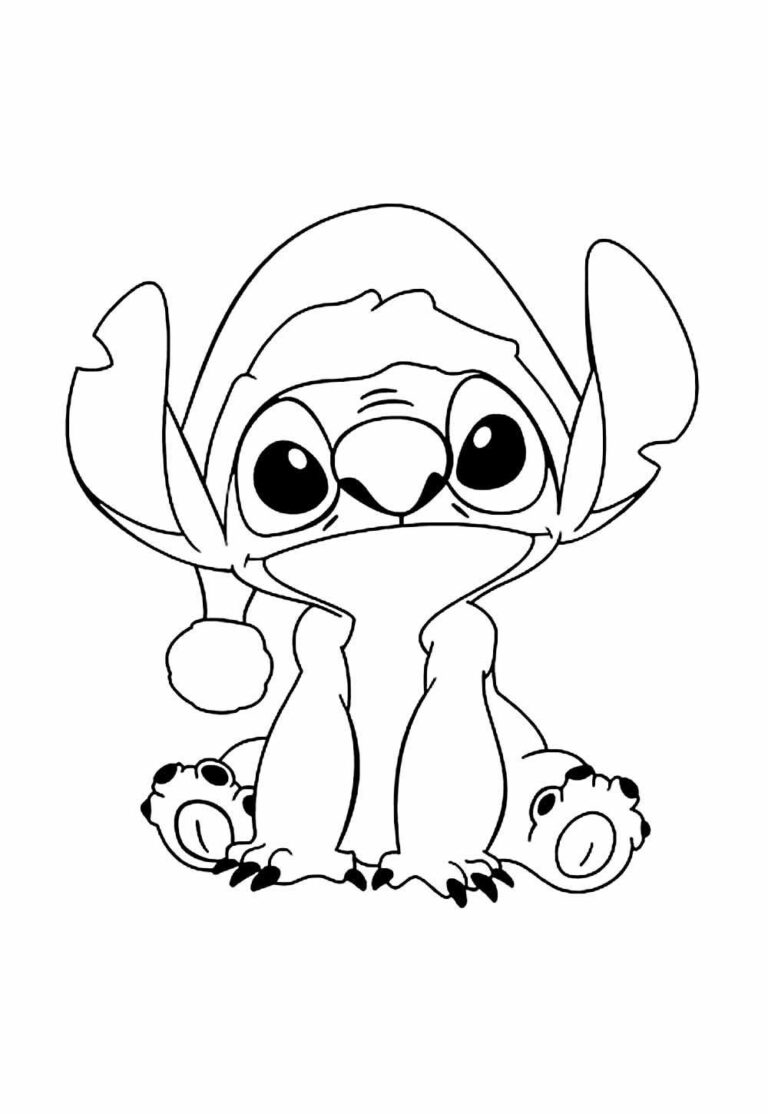 Desenhos de Stitch de Natal para colorir - Bora Colorir