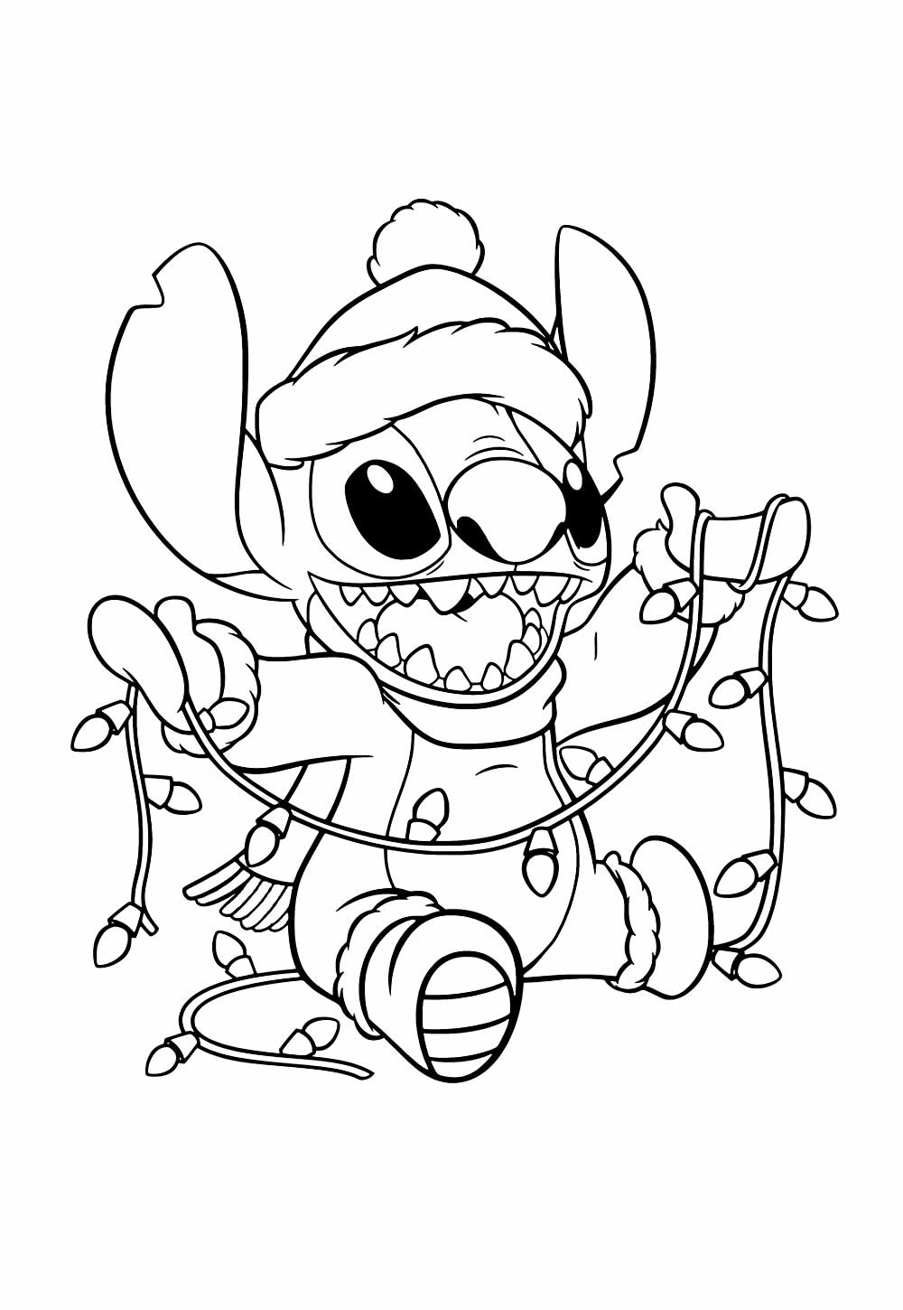 Desenho Stitch Natal Pintar Imprimir