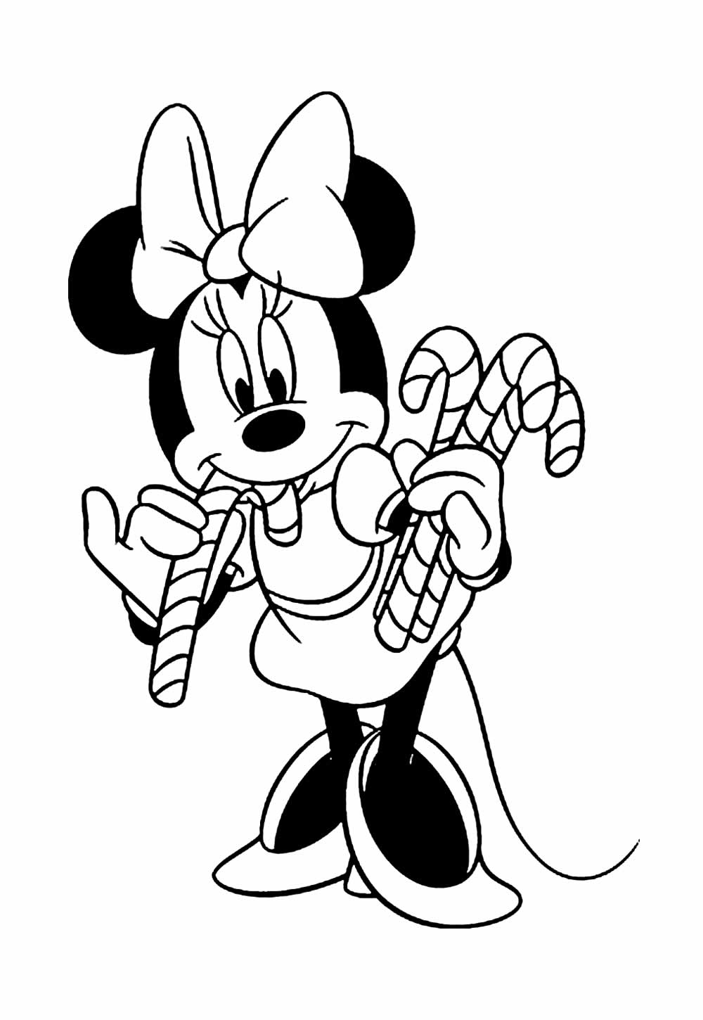 Desenho da Minnie de Natal para pintar