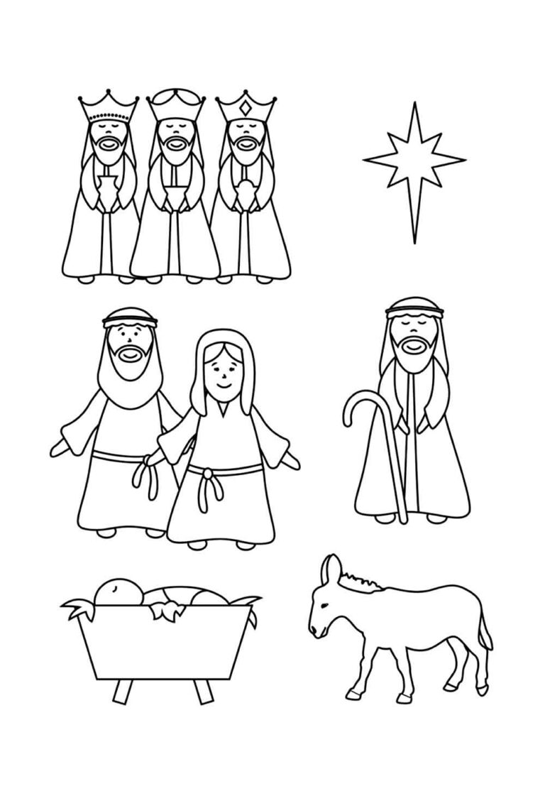 Desenhos de Presépio de Natal para colorir - Bora Colorir