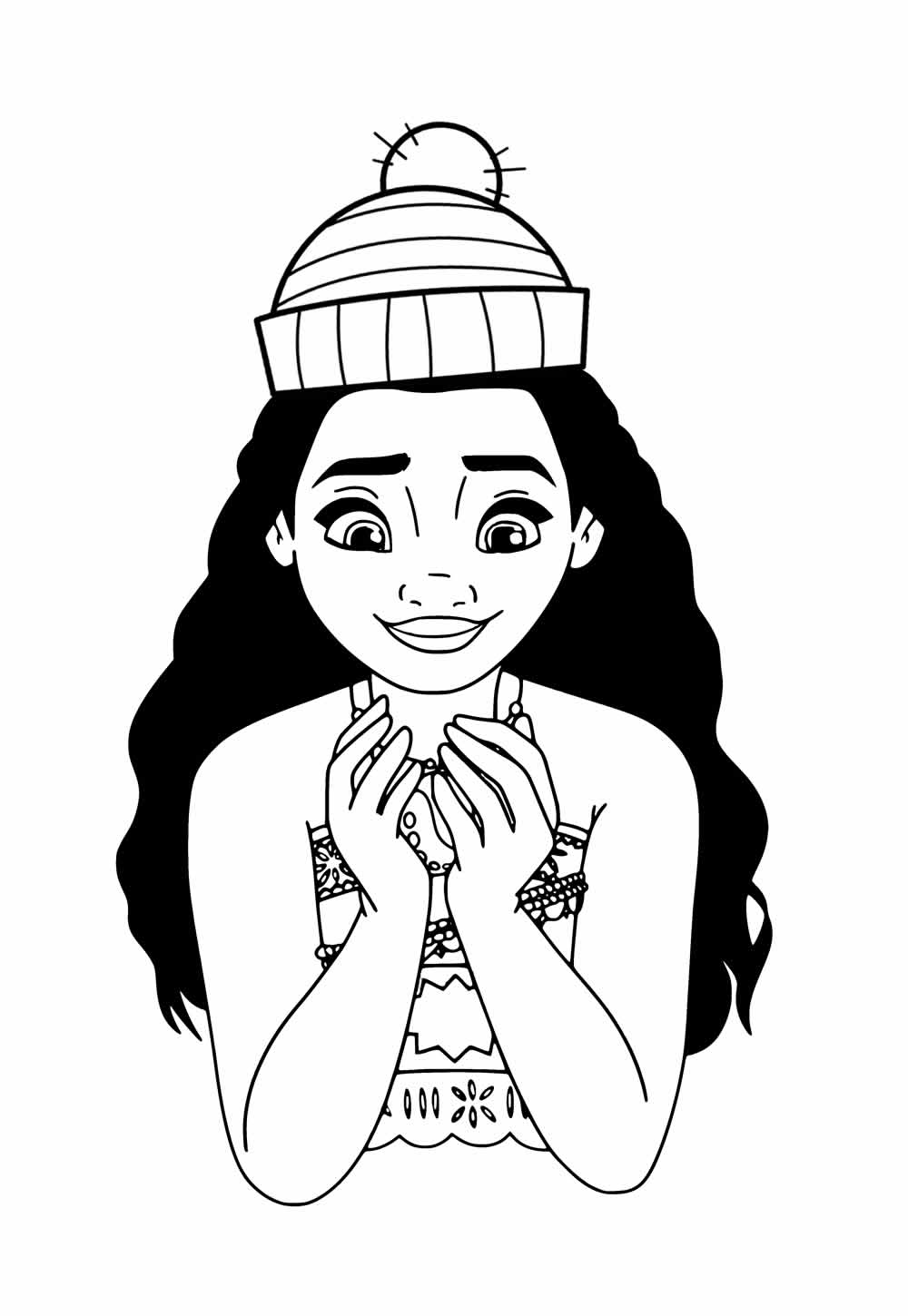 Desenho da Moana para colorir