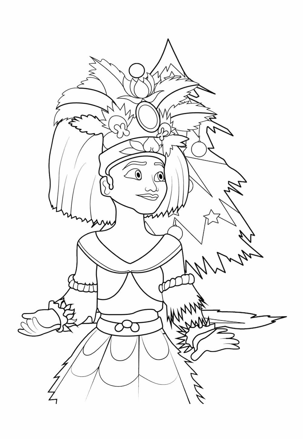 Moana para colorir - Natal