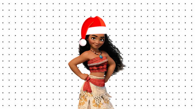 Desenhos da Moana de Natal para colorir