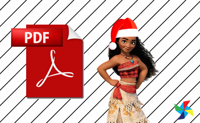 Desenhos da Moana de Natal em PDF