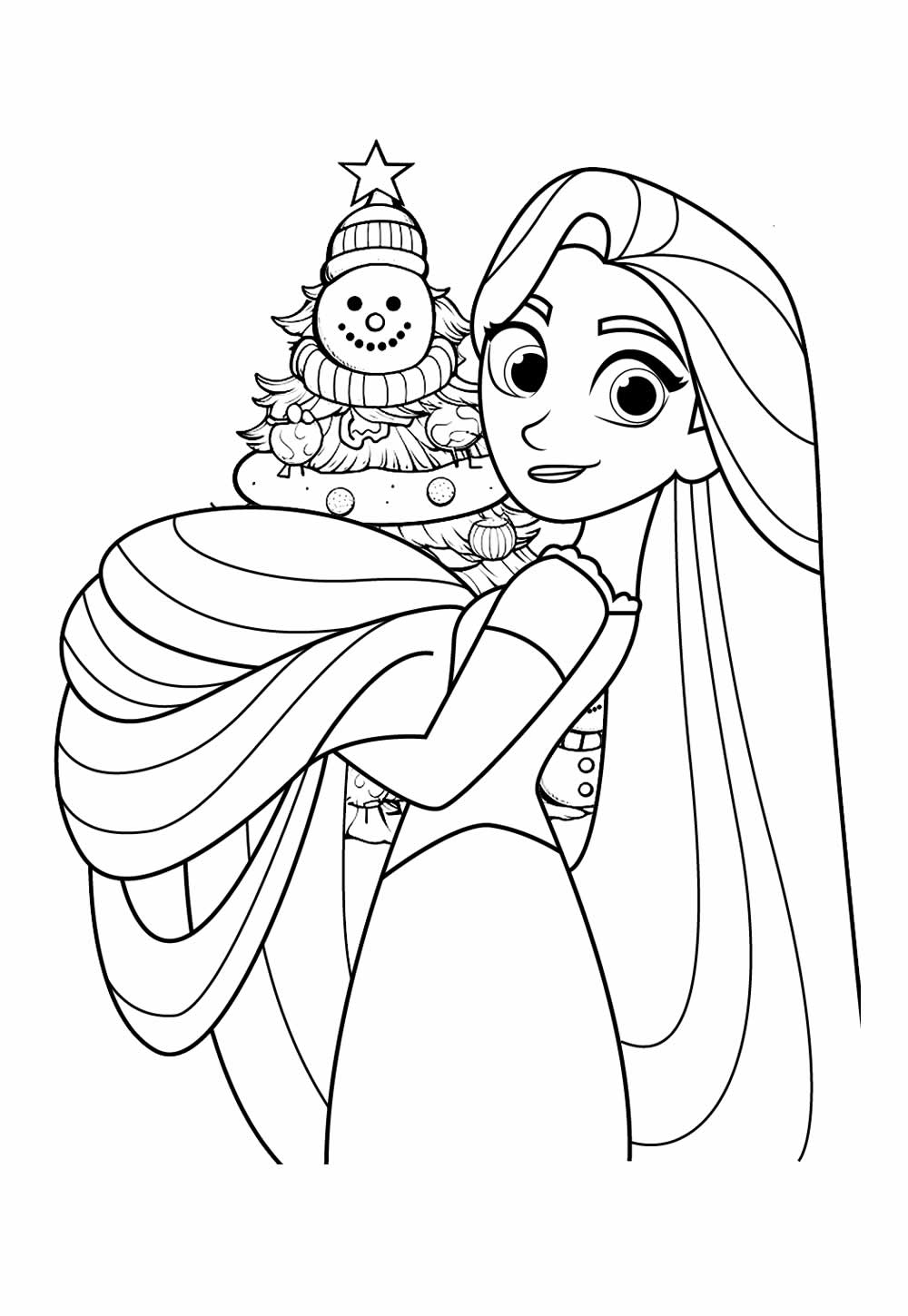 Desenho para pintar Rapunzel