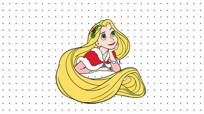 Desenhos da Rapunzel de Natal para colorir