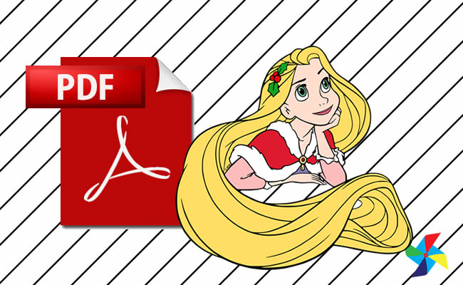 Desenhos da Rapunzel de Natal em PDF