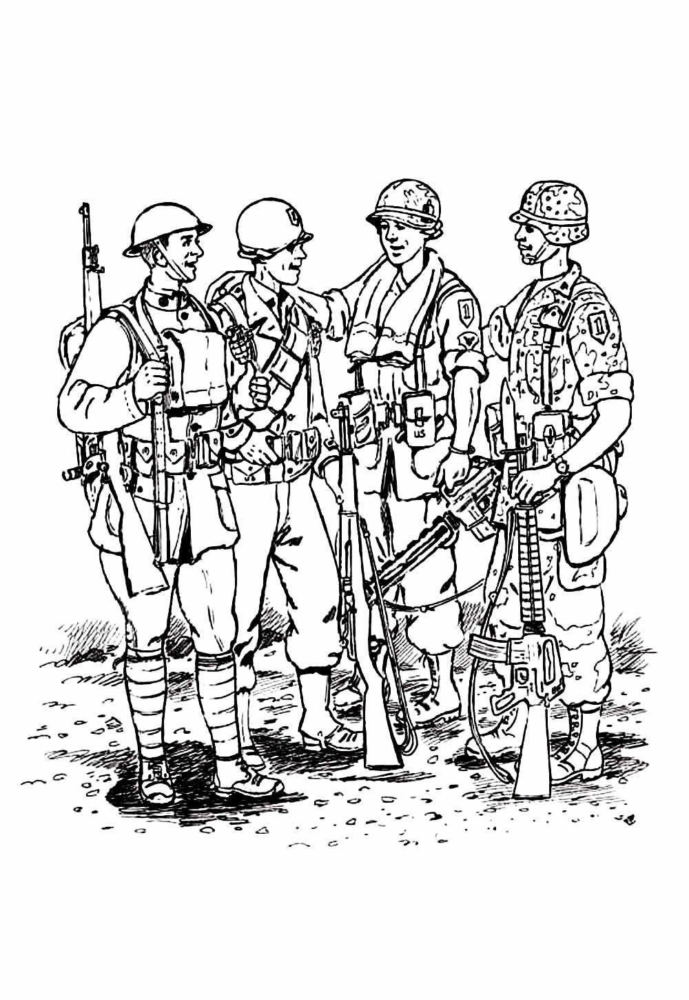 Desenho para colorir do Exército