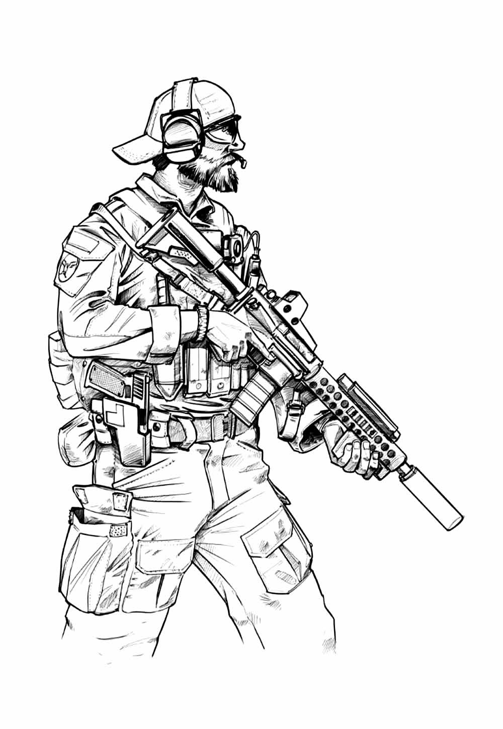 Desenho para colorir - Soldado