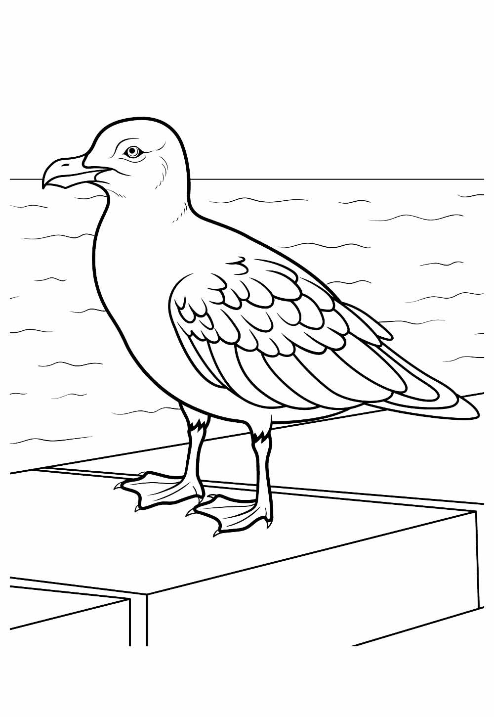 Desenho de Gaivota para colorir