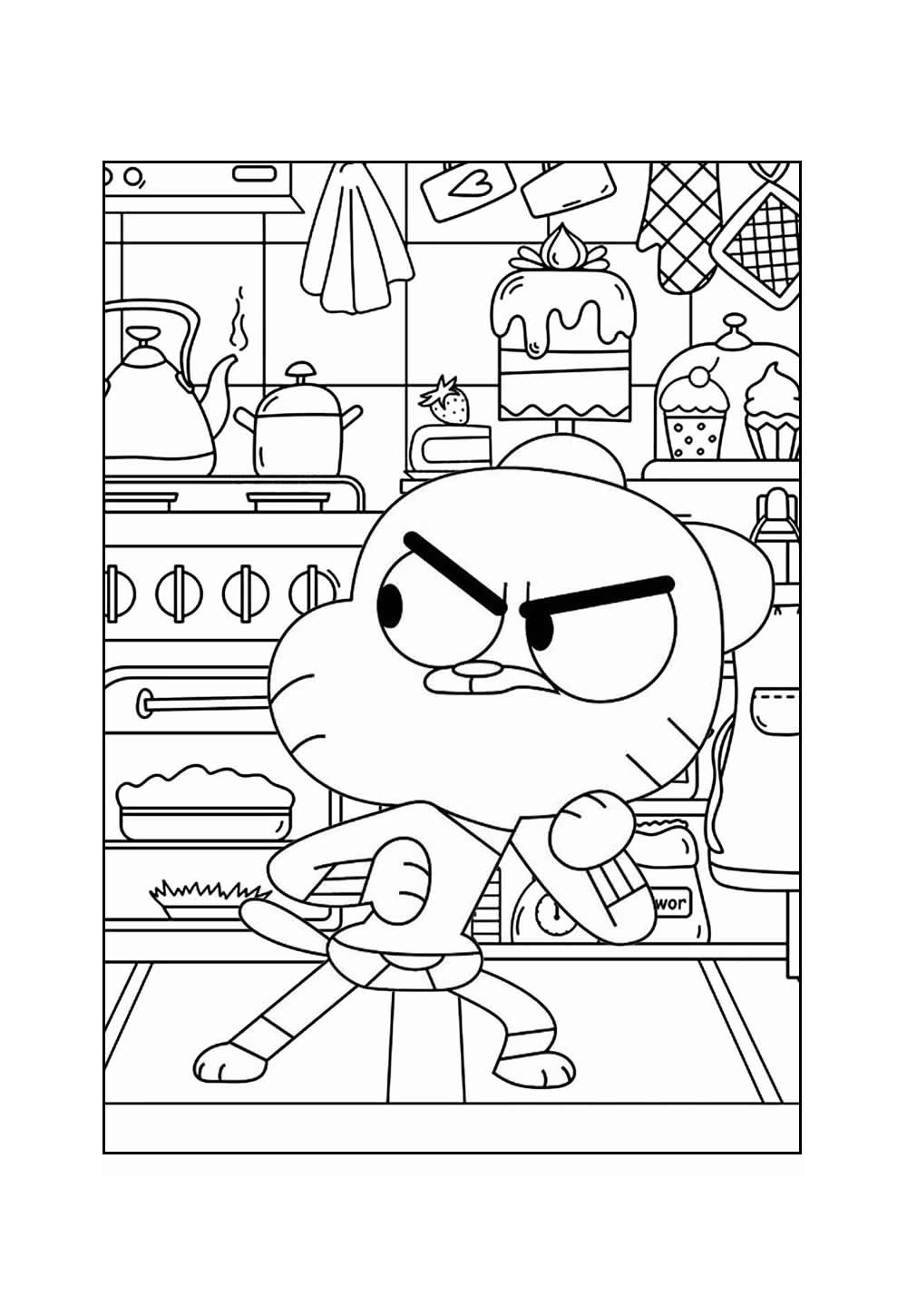 Desenho do Incrível Mundo de Gumball para colorir