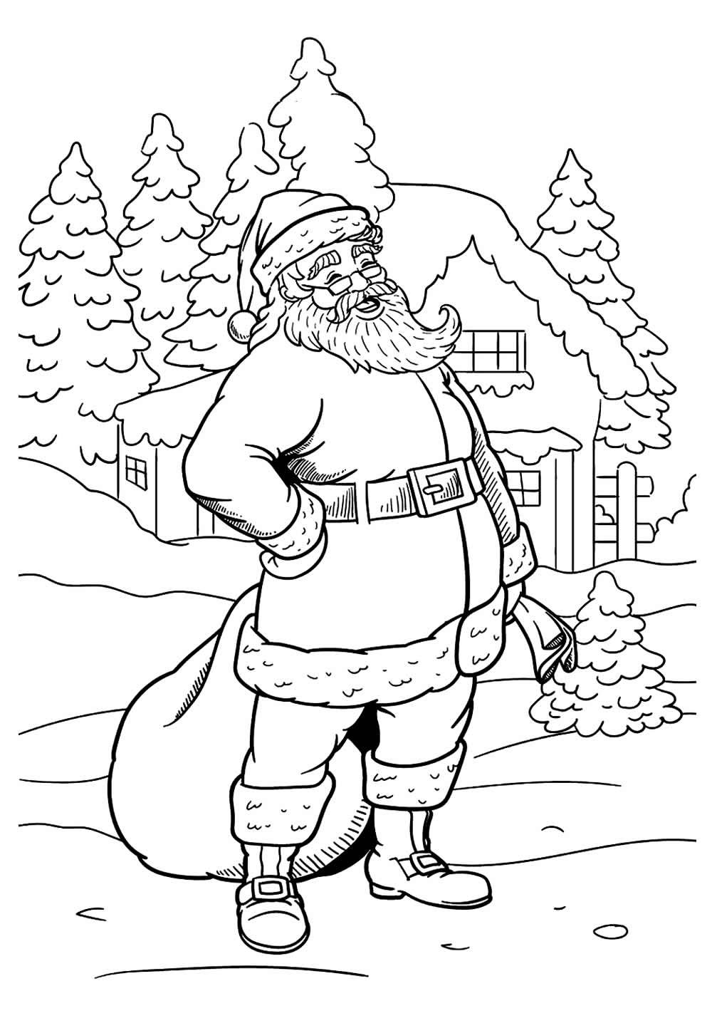 Desenhos de Papai Noel no Polo Norte para colorir