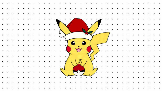 Desenhos de Pikachu de Natal para colorir