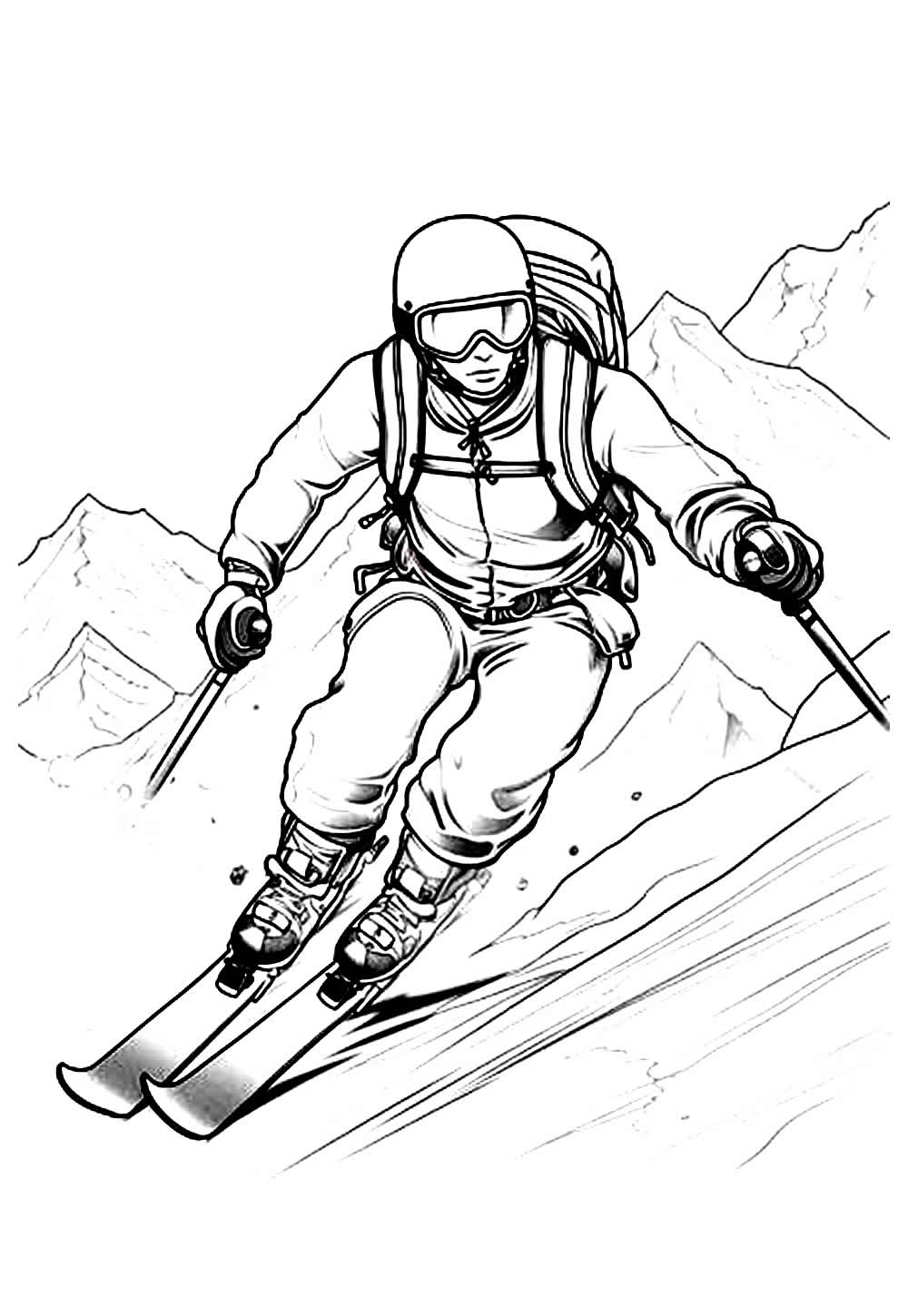 Desenho de Ski para pintar