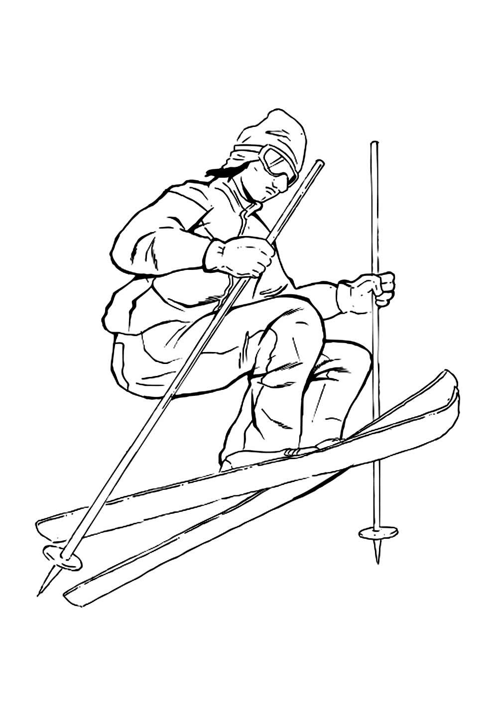 Desenho de Ski para imprimir