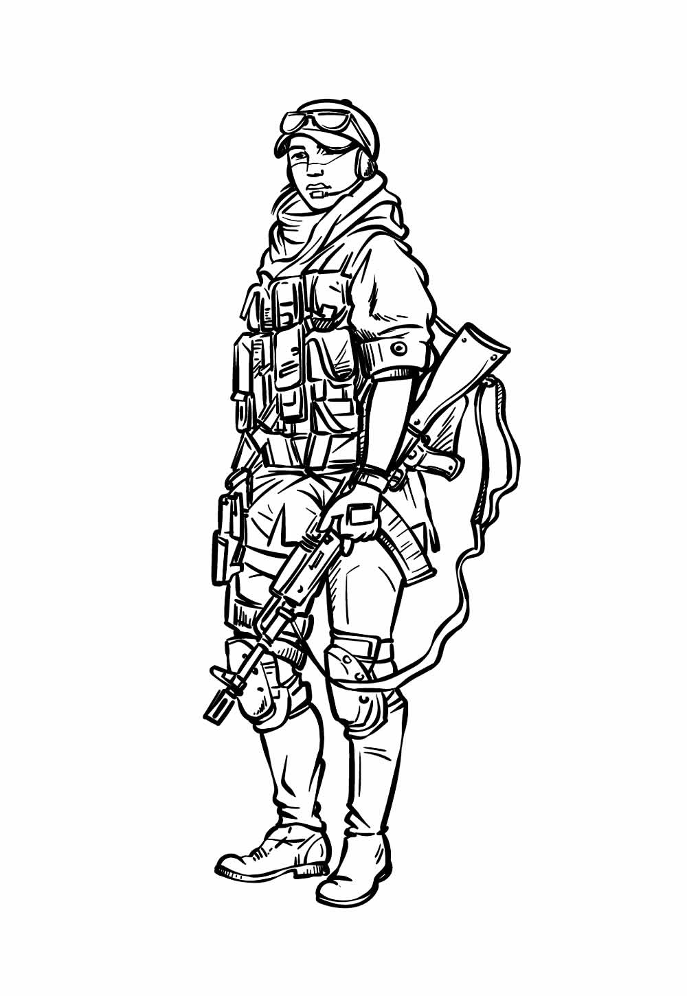 Desenho de Soldado para colorir - Exército