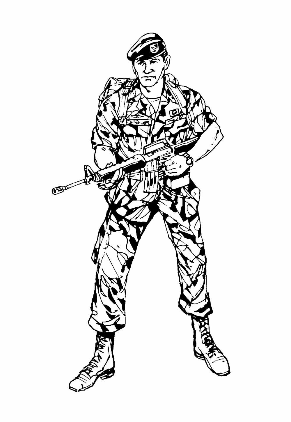 Desenho de Soldado para colorir - Exército