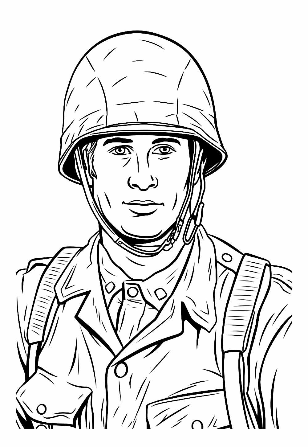 Desenho de Soldado para pintar - Exército