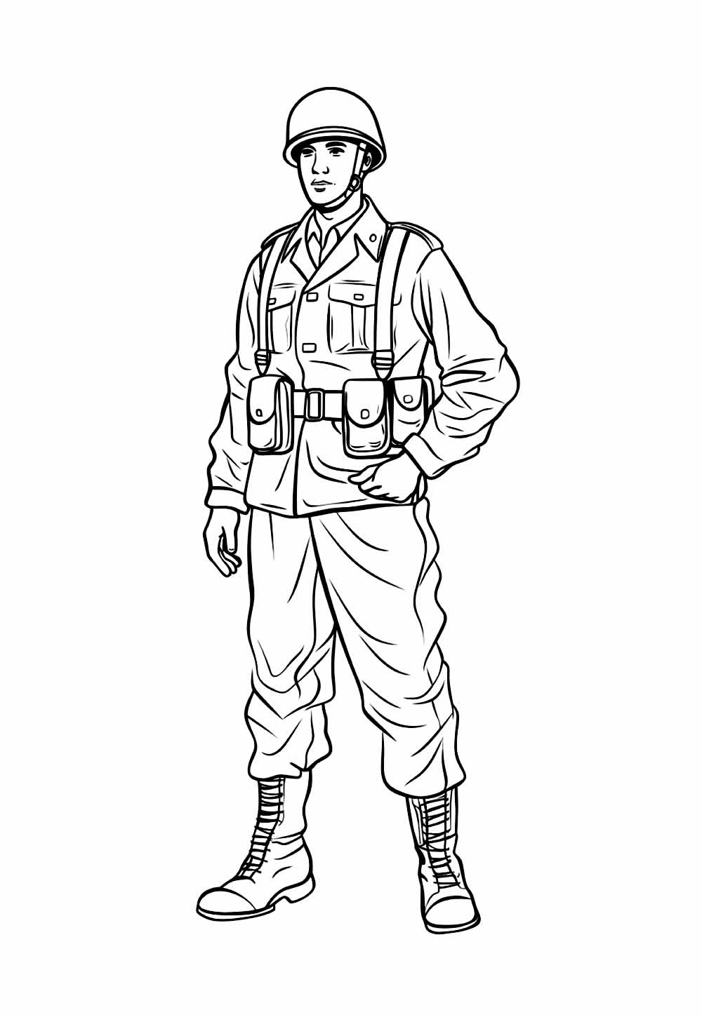 Desenho de Soldado para colorir - Exército