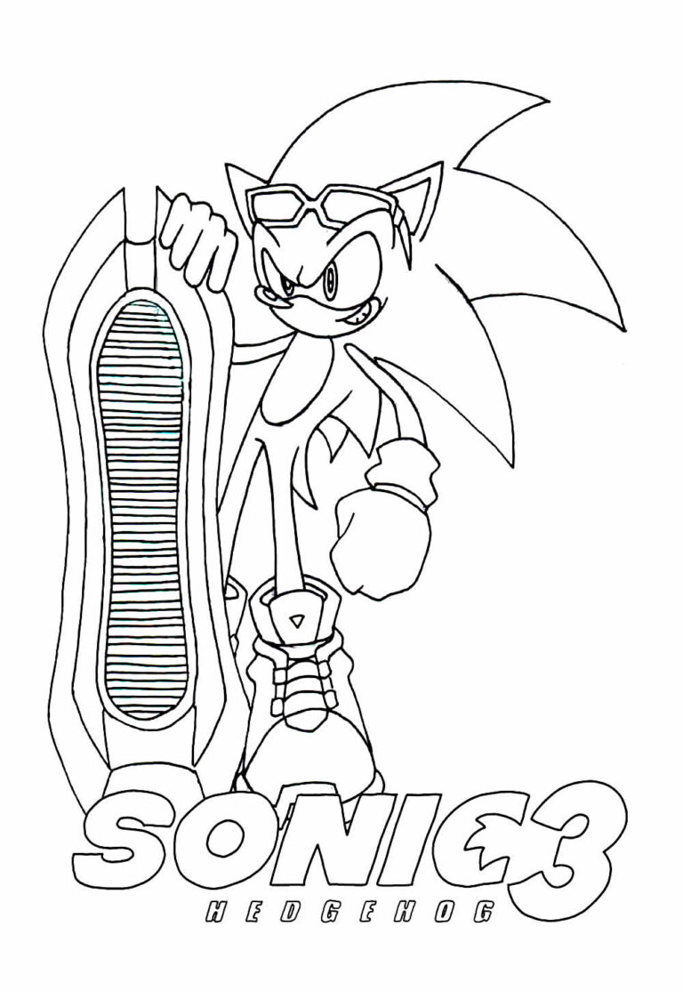 Desenhos de Sonic 3 para colorir - Bora Colorir