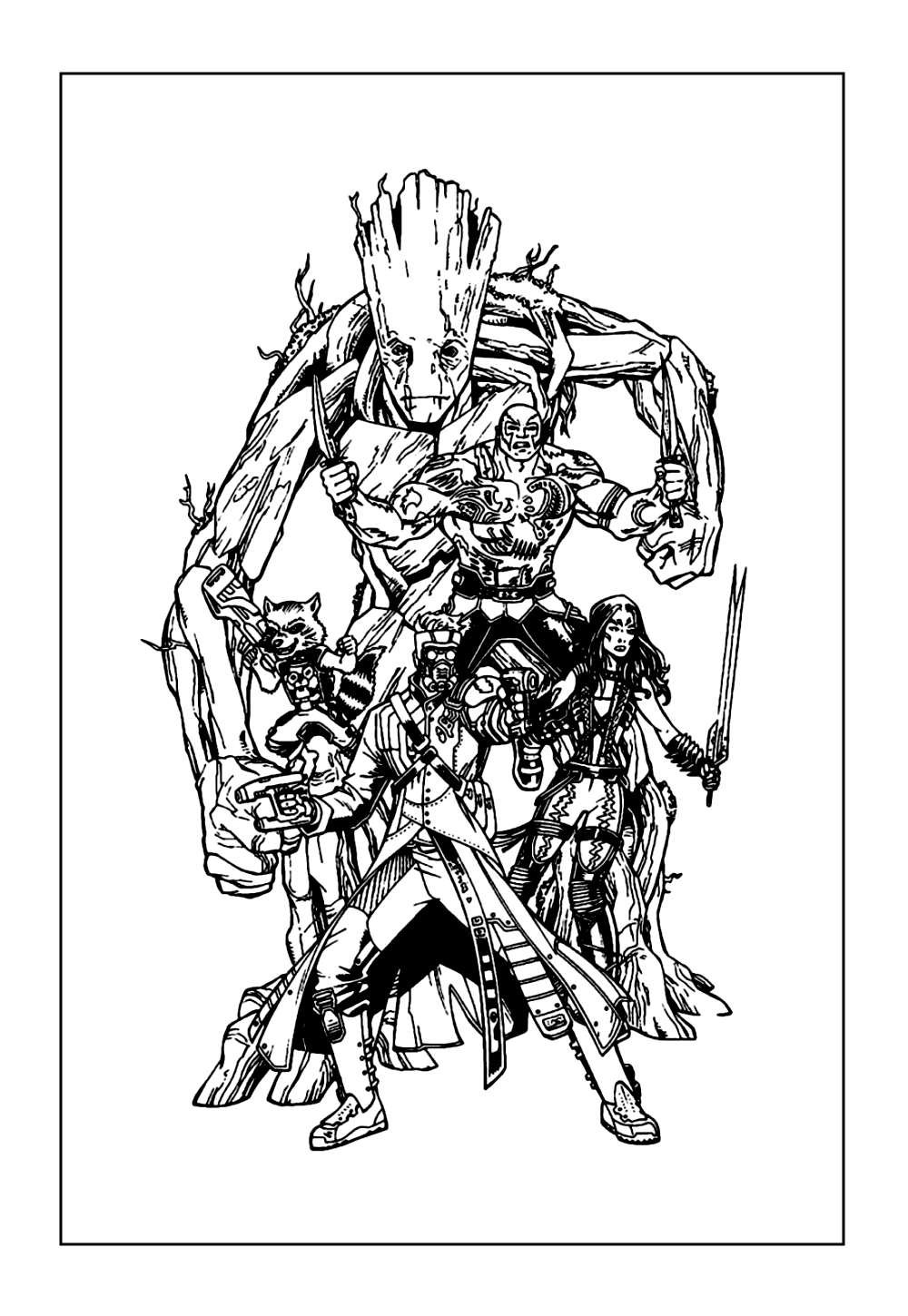 Desenho para Colorir dos Guardiões da Galáxia