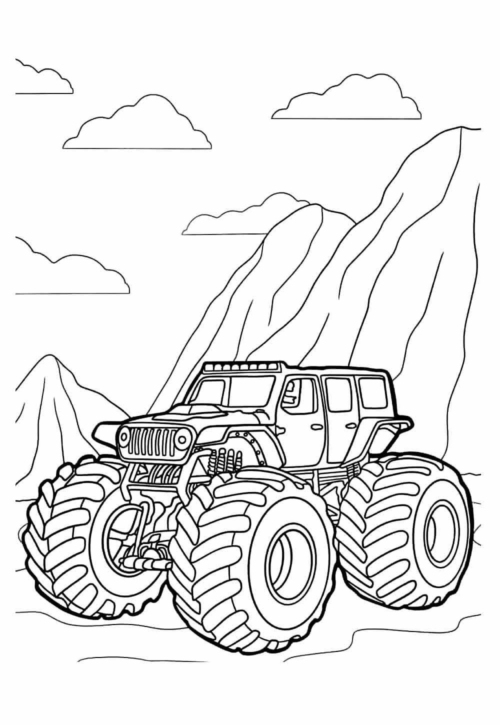 Desenho de Monster Truck para colorir e pintar