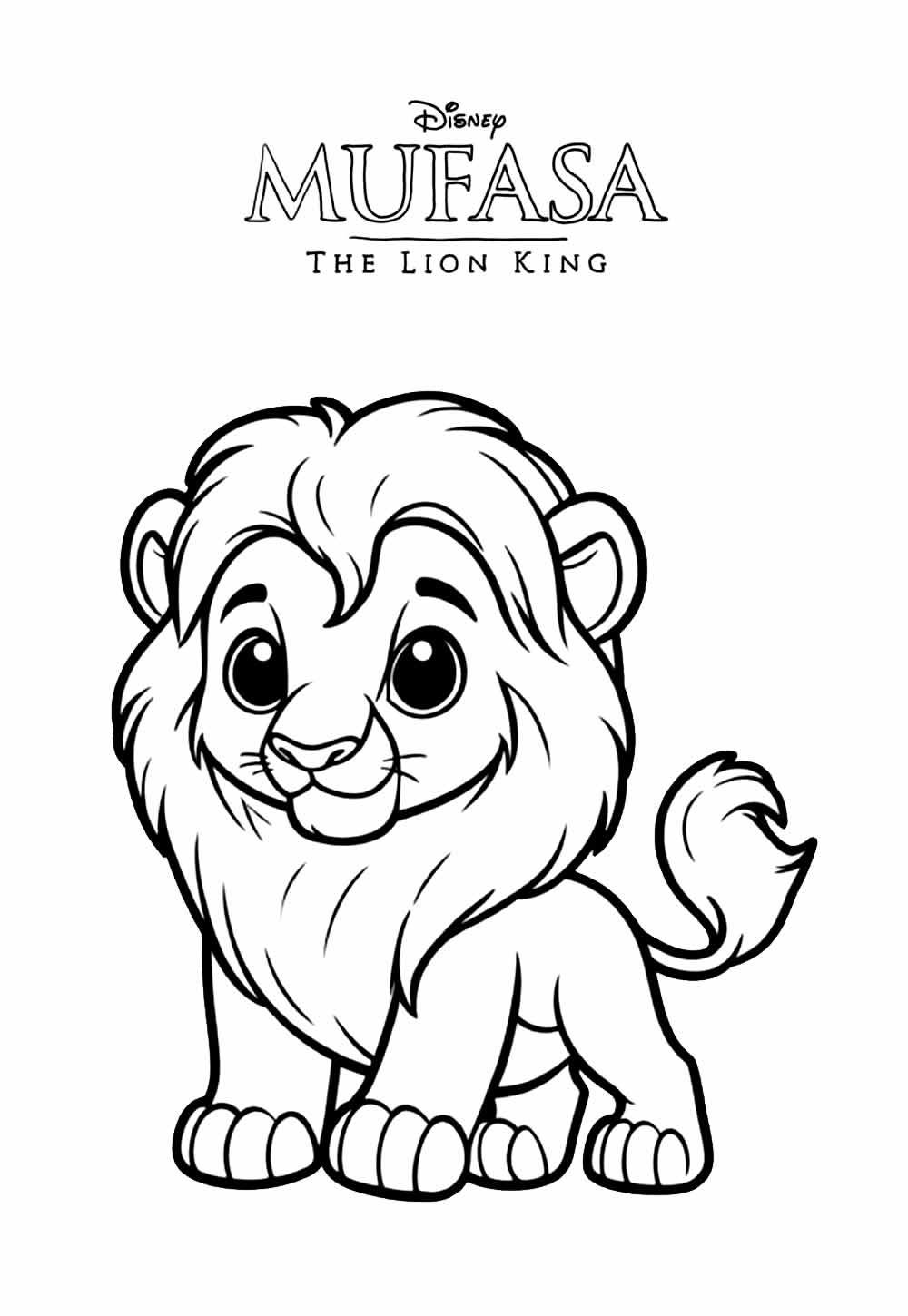 Desenho de Mufasa para colorir