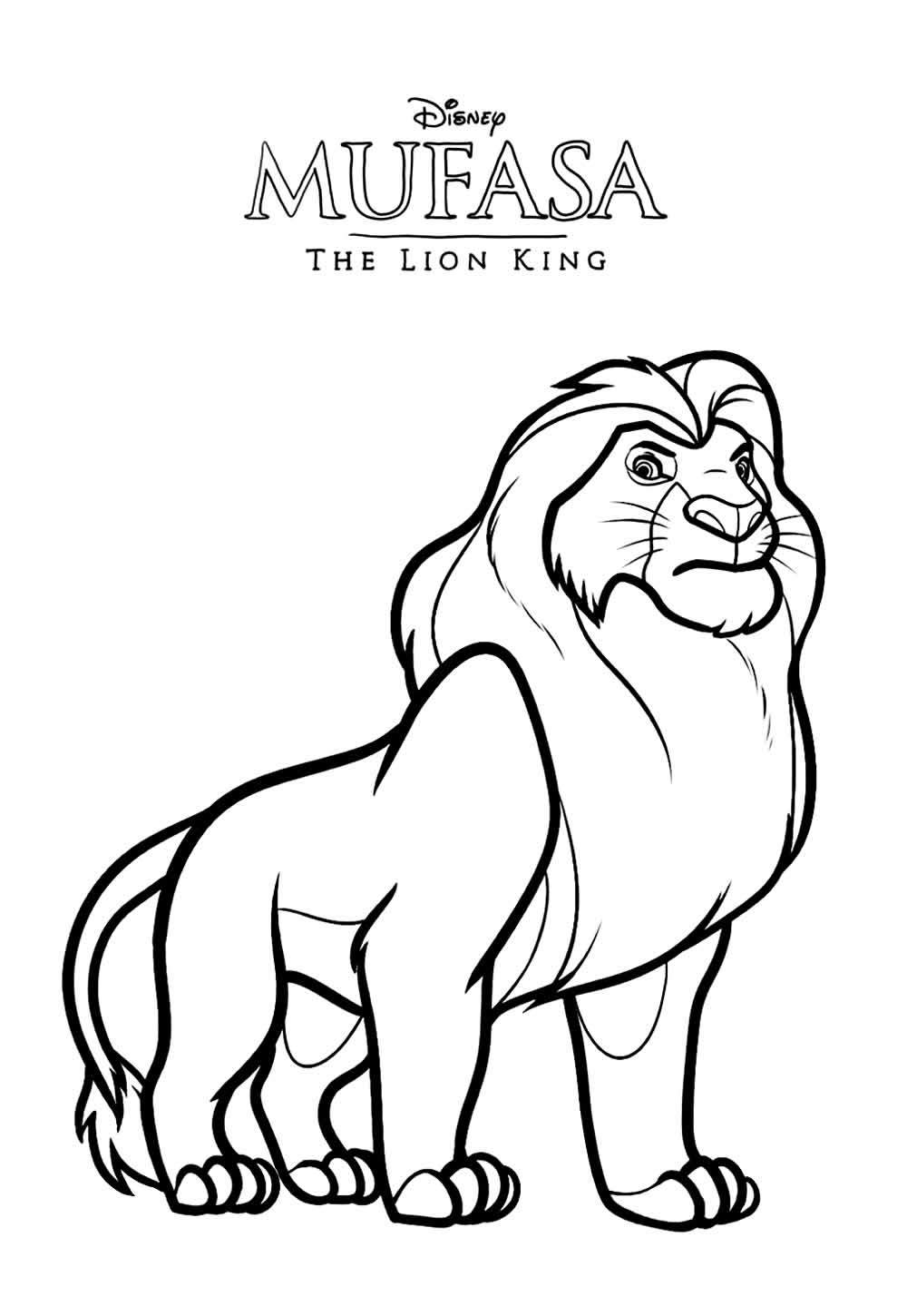 Desenho de Mufasa para pintar