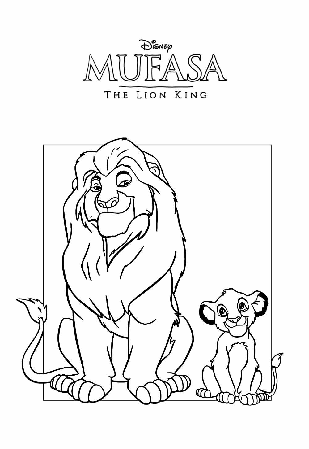 Desenho de Mufasa para imprimir