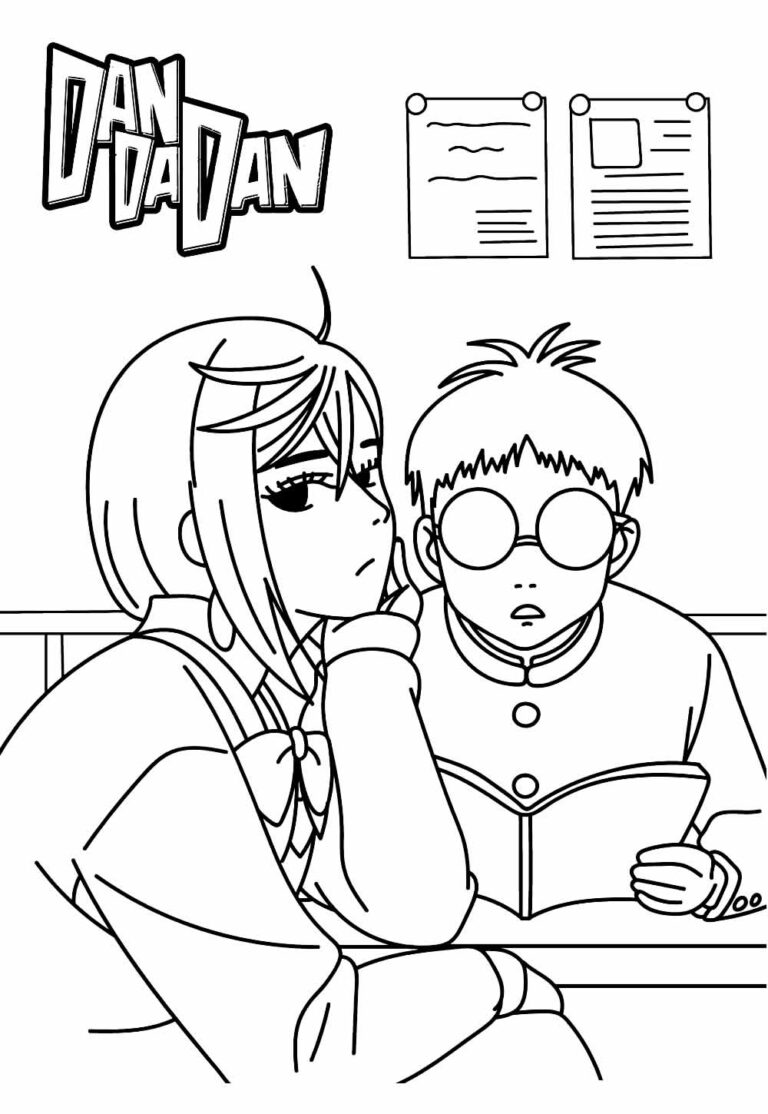 Desenhos de Dandadan para colorir - Bora Colorir