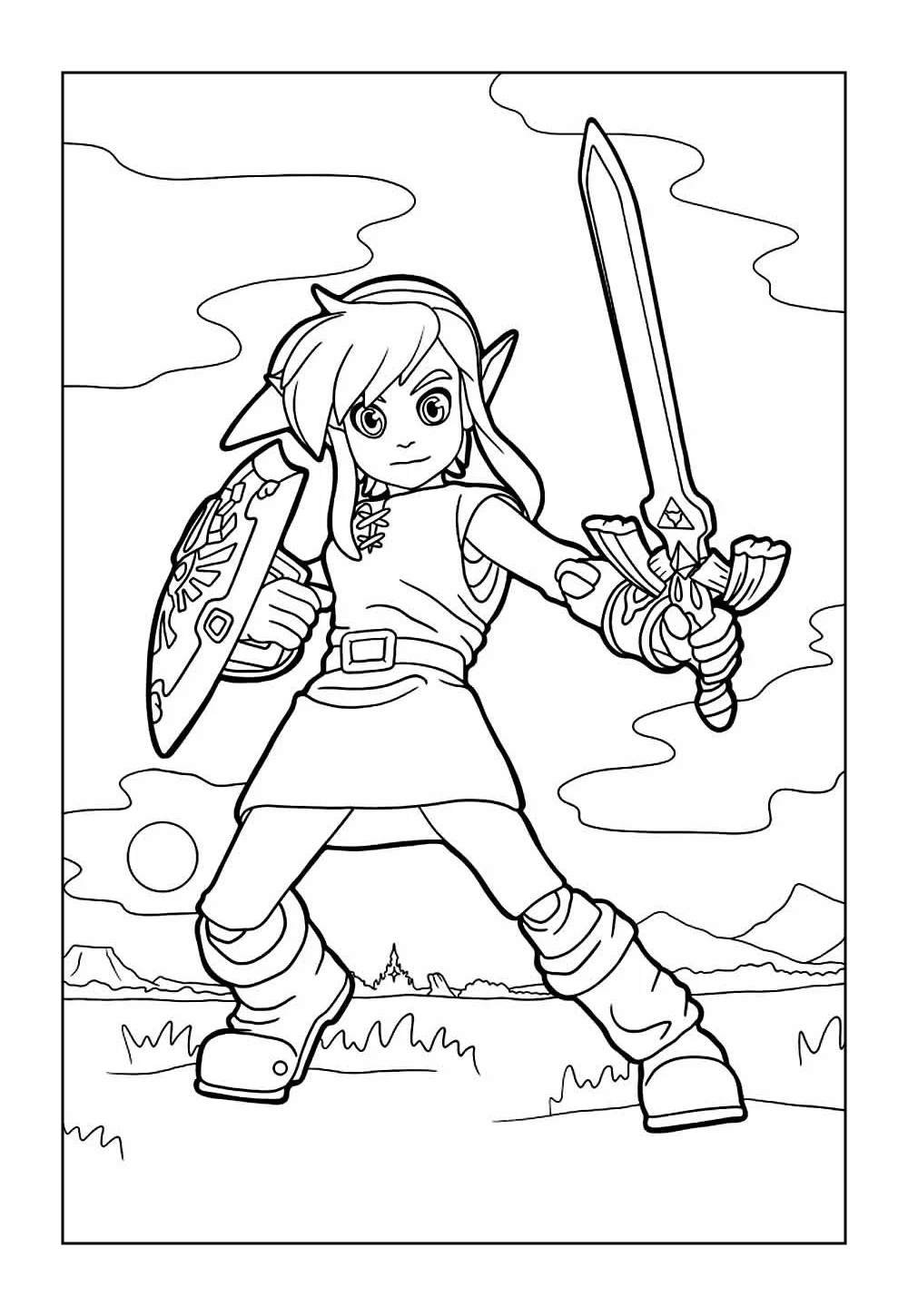 Desenhos de Zelda para pintar e colorir