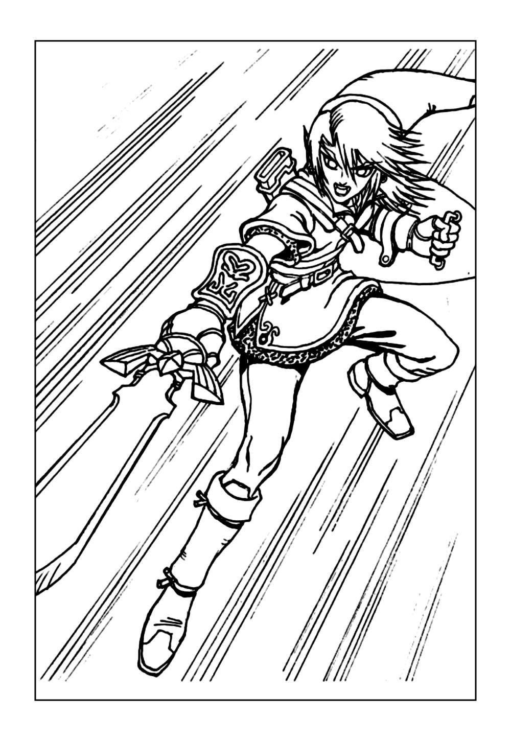 Desenho de Zelda para colorir