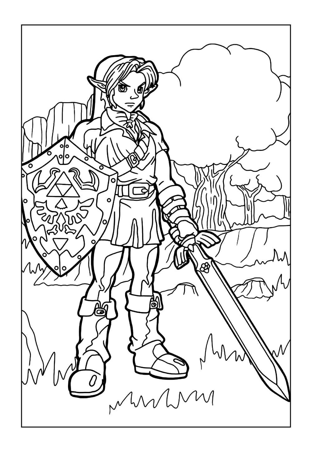 Desenho para Colorir de Zelda