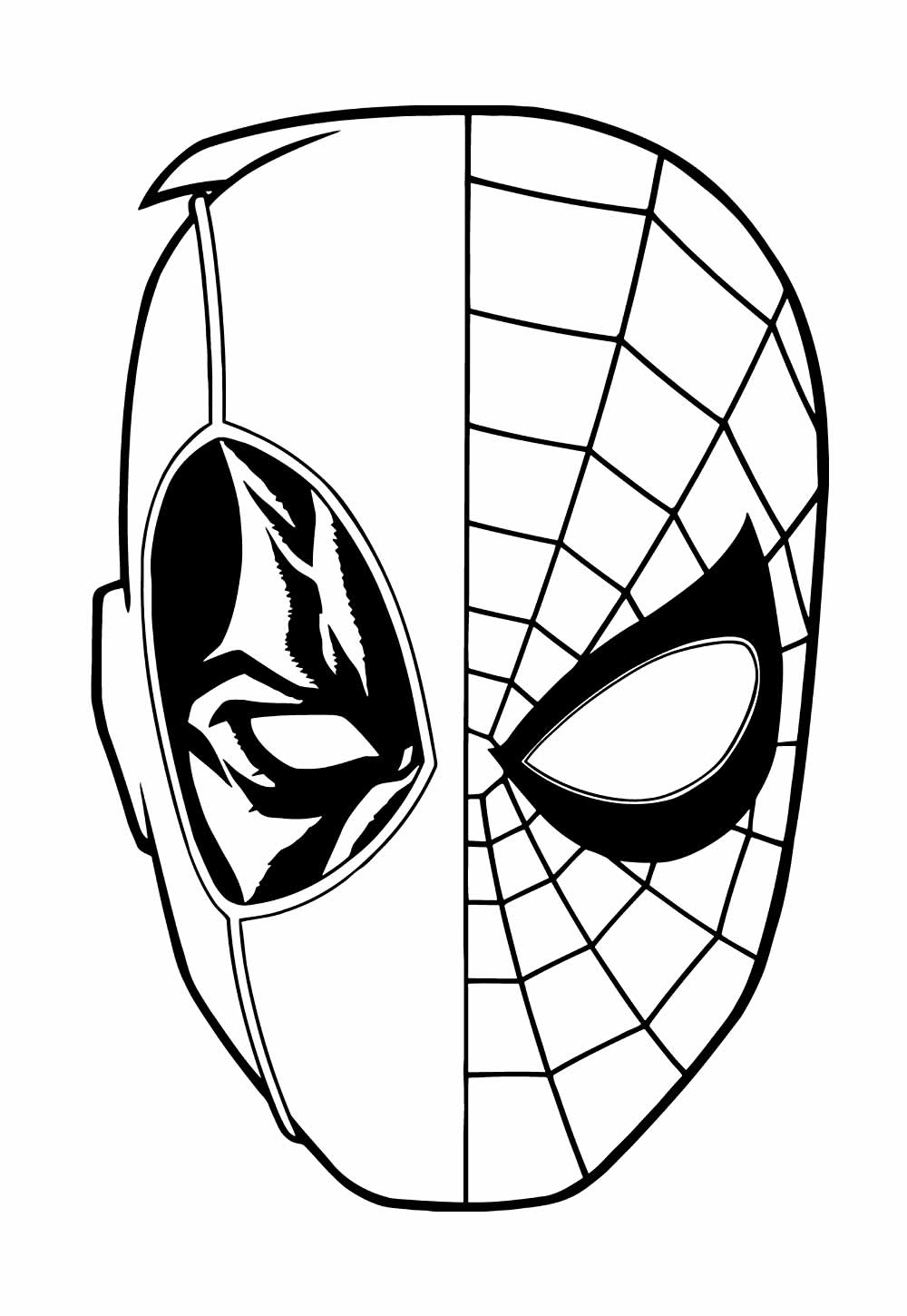 Desenho de Máscara de Homem-Aranha para colorir