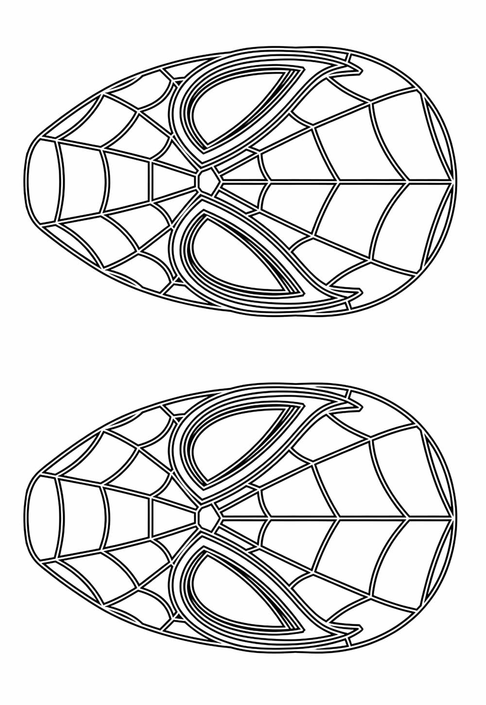 Máscaras de Homem-Aranha para colorir