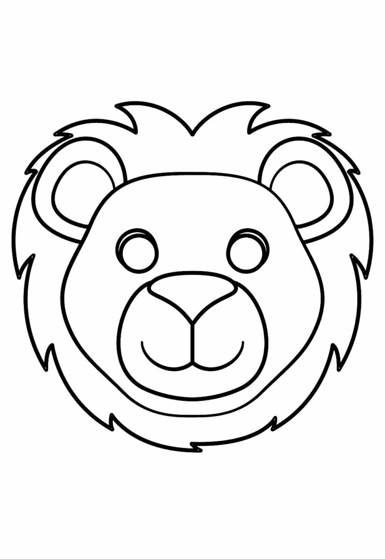 Máscaras de Leão para colorir e imprimir - Bora Colorir