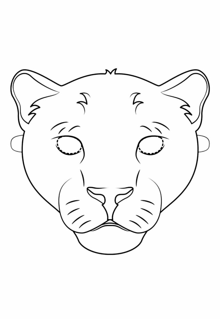 Máscaras de Leão para colorir e imprimir - Bora Colorir