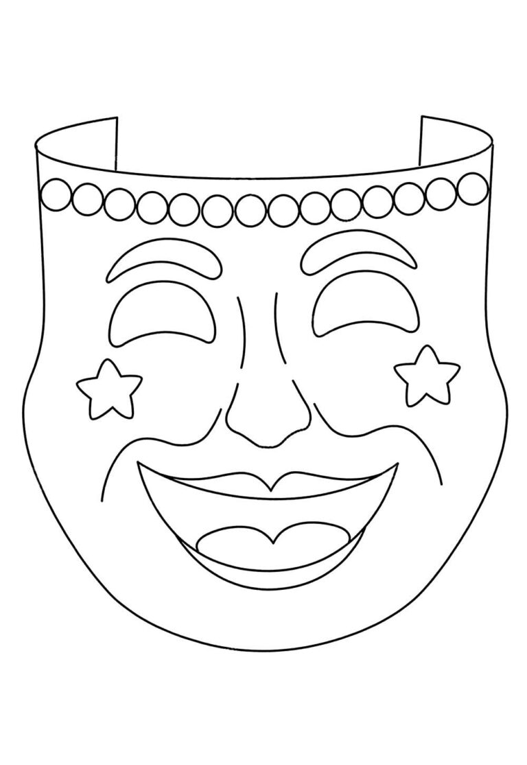 Máscaras de Teatro para colorir e imprimir - Bora Colorir