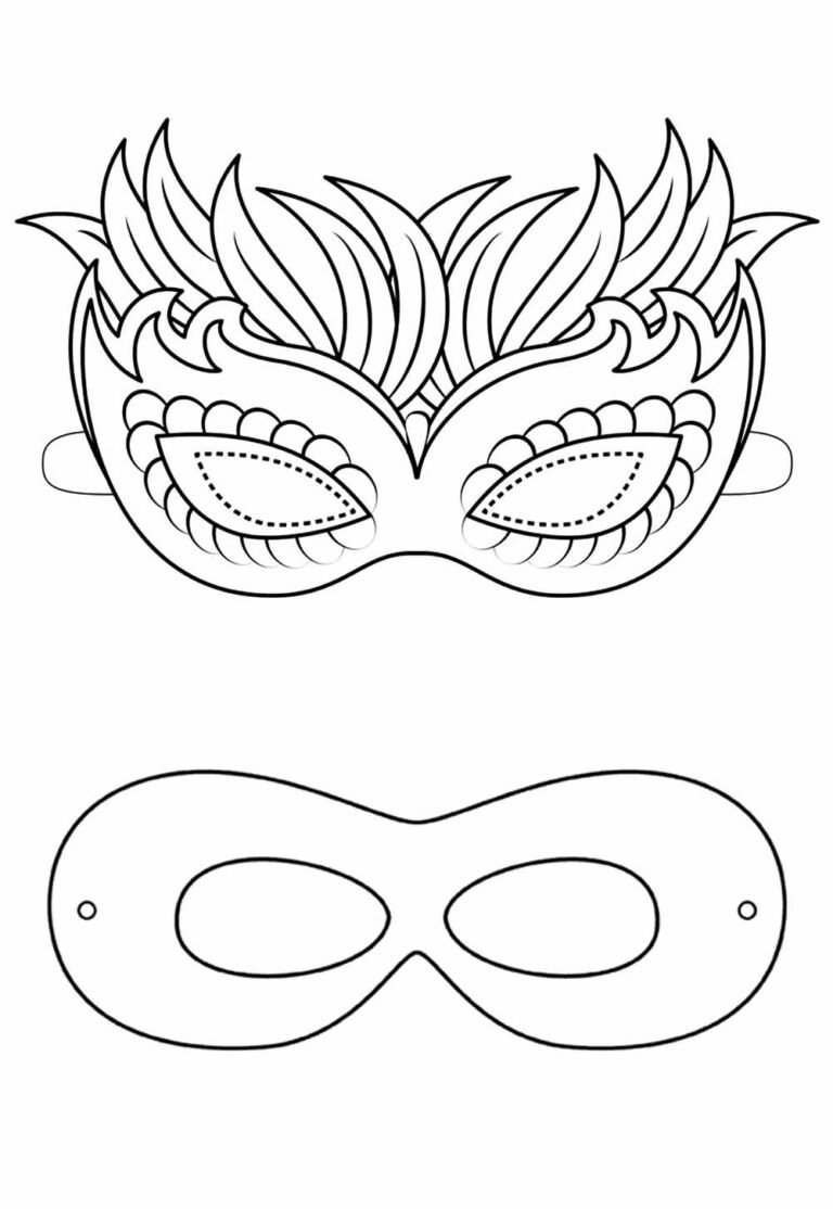 Desenhos de Máscaras para colorir e imprimir - Bora Colorir