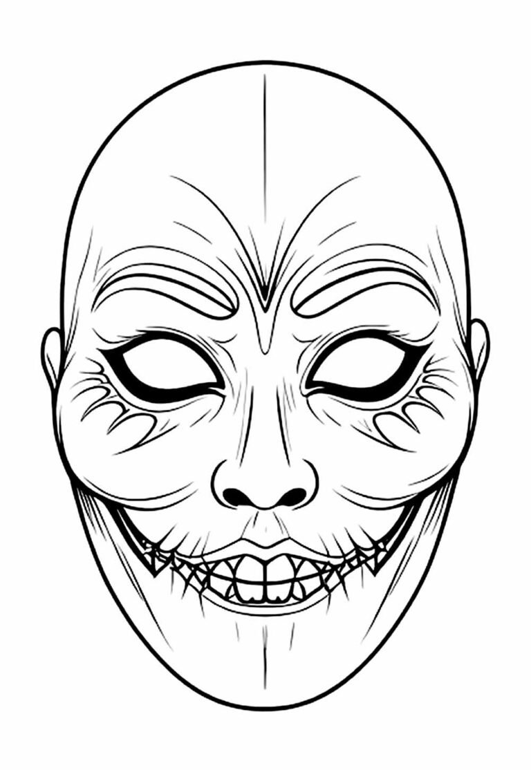 Desenhos de Máscaras para colorir e imprimir - Bora Colorir