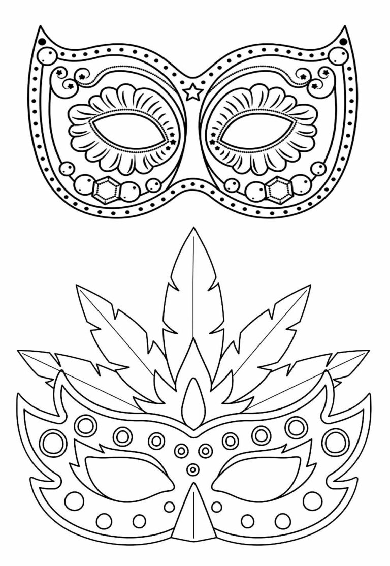 Desenhos de Máscaras para colorir e imprimir - Bora Colorir