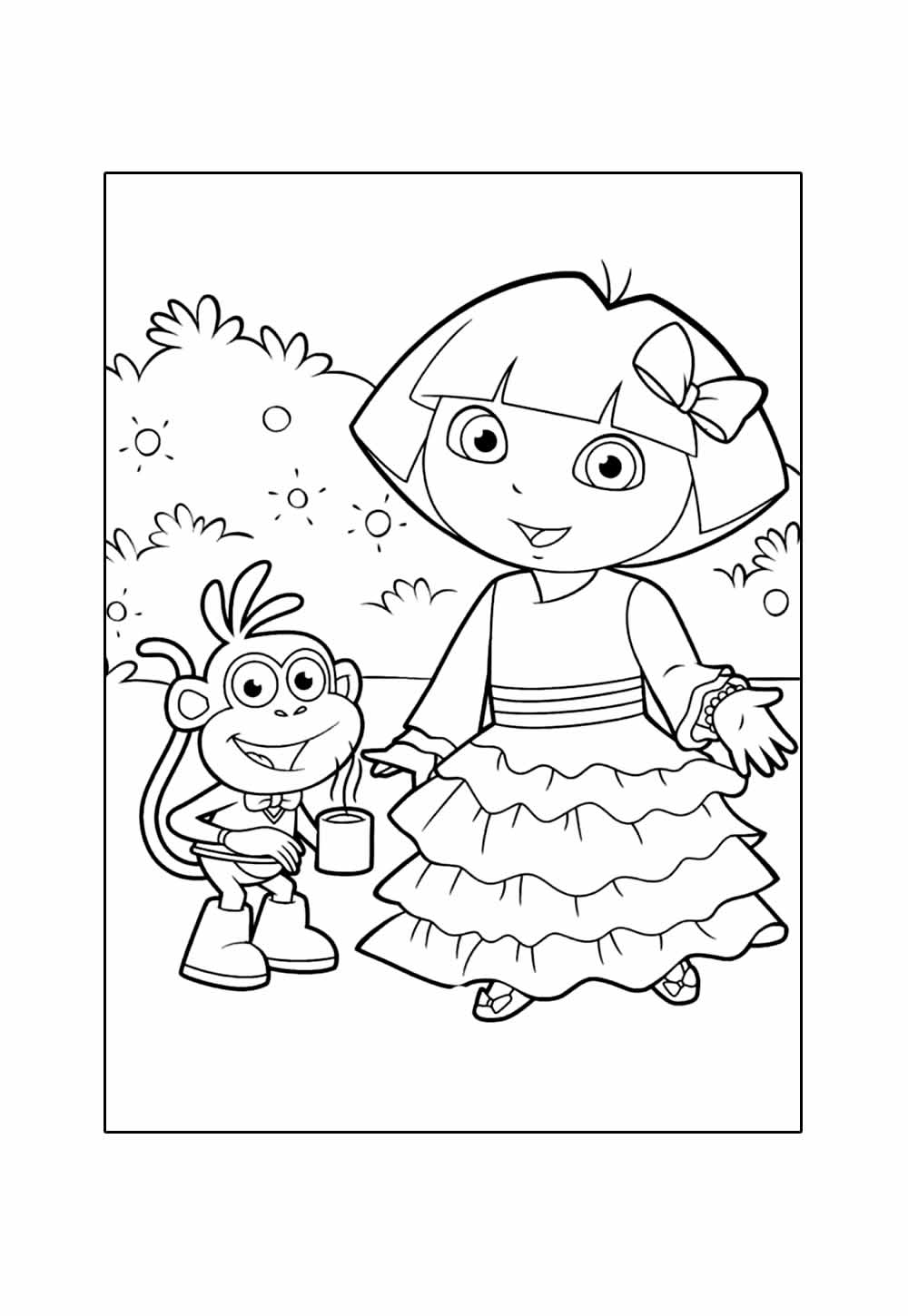 Desenho de Dora Aventureira para colorir